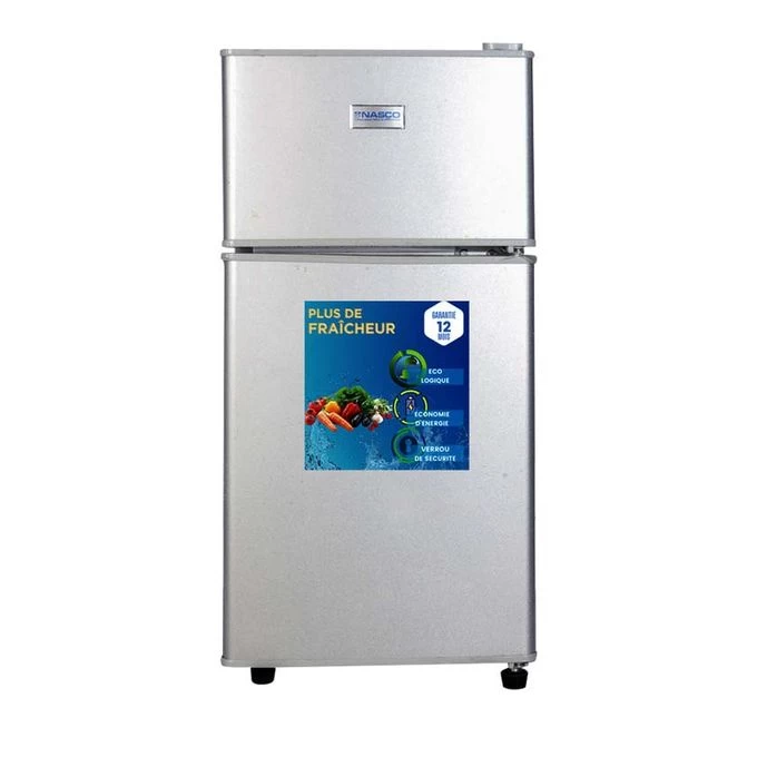 Nasco Réfrigérateur Double Portes Nasf2-105fl - 76 Litres Net - R600a