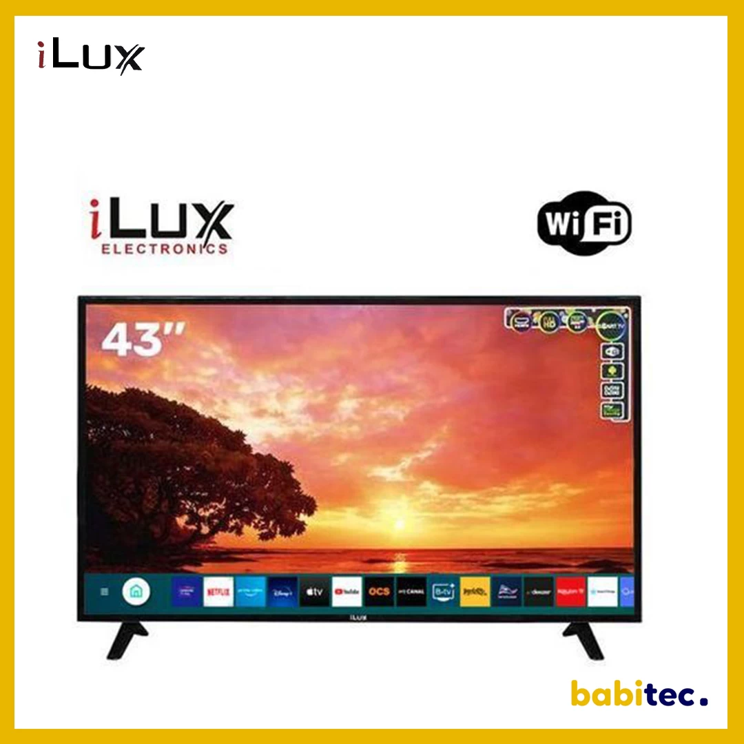 Ilux ILTV43S - Smart TV - 43" Full HD - Wifi - Noir - Garantie 6 Mois