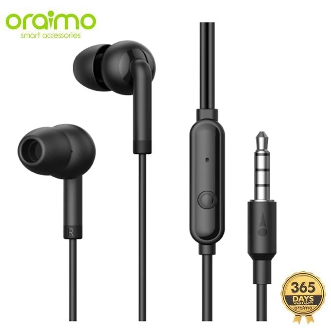 Oraimo Écouteurs Filaires Intra-auriculaires - Noir